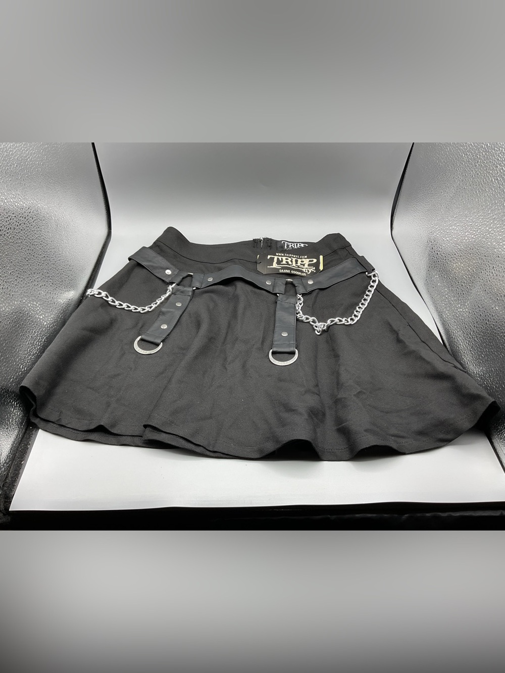 Daang Goodman Tripp NYC black harness chain skirt Size Small SB4012 NWT
